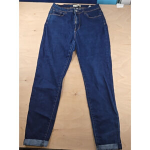 California vintage dark indigo skinny jeans cuffed ankles size 13